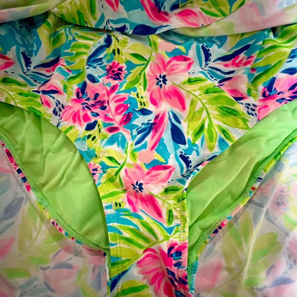 💗🏝️🆕 NWT Stella Parker Multi Waterlily Swim Dress Large - Picture 7 of 12